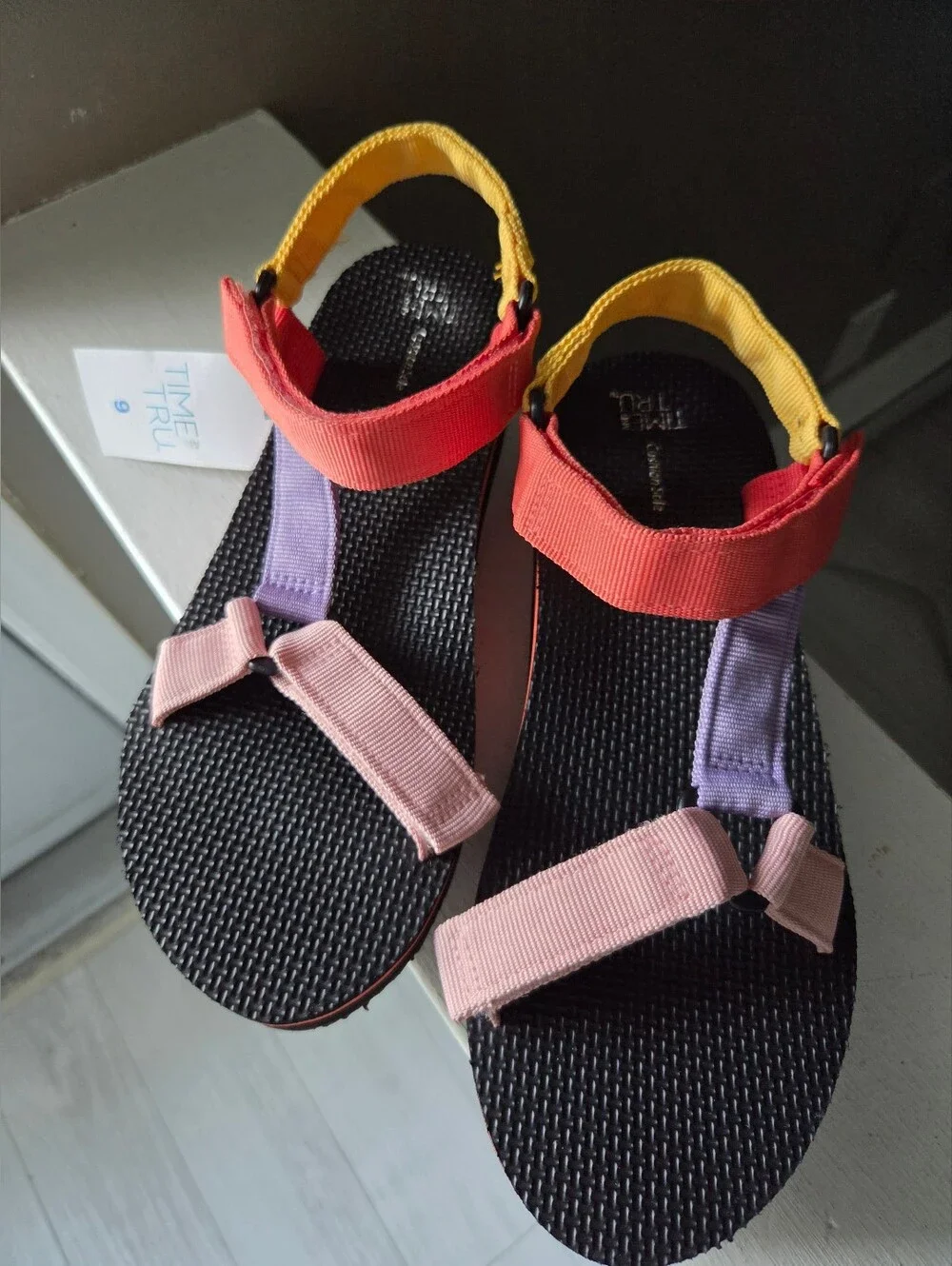 Time & Tru - Platform Wedge Sandals - similar to Tevas - NWT - size 9 - Comfort!